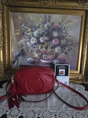 Gucci Red Soho Disco Leather Crossbody Bag